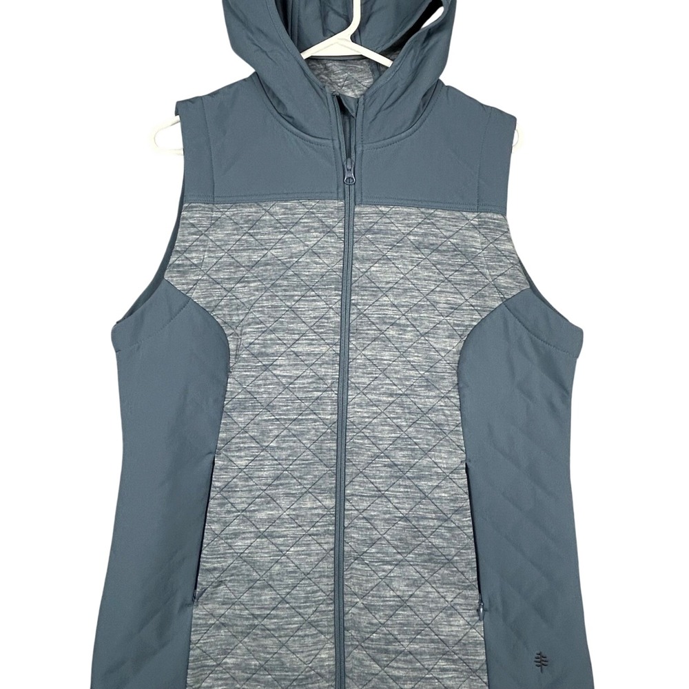 Royal Robbins Women ShadowQuilted Hooded Vest Blue Standard Fit Size Medium